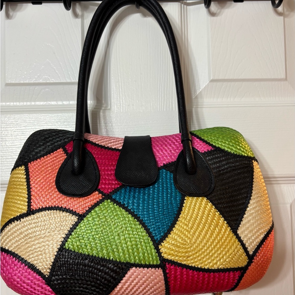 Multicolor Geometric Women's Shoulder Bag
